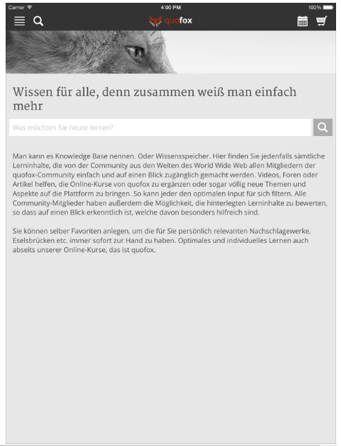 screenshot of quofox Learning Suite